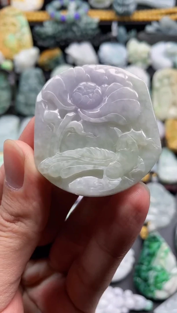 颈饰未镶嵌翡翠40  天然翡翠a货  花鸟
