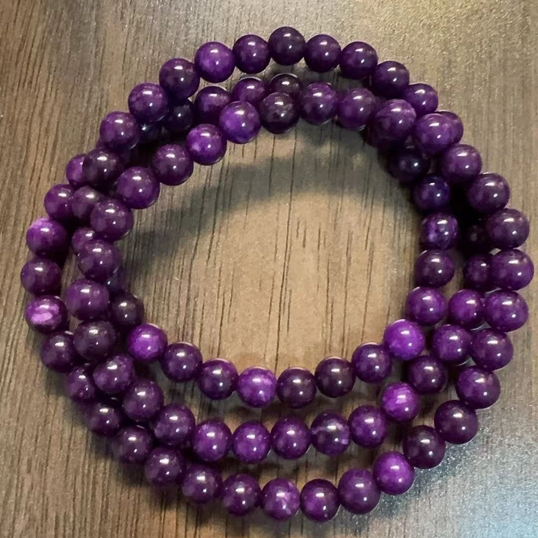 南非老料-帝王紫三圈6mm手链经典百搭绕手三圈单圈项链