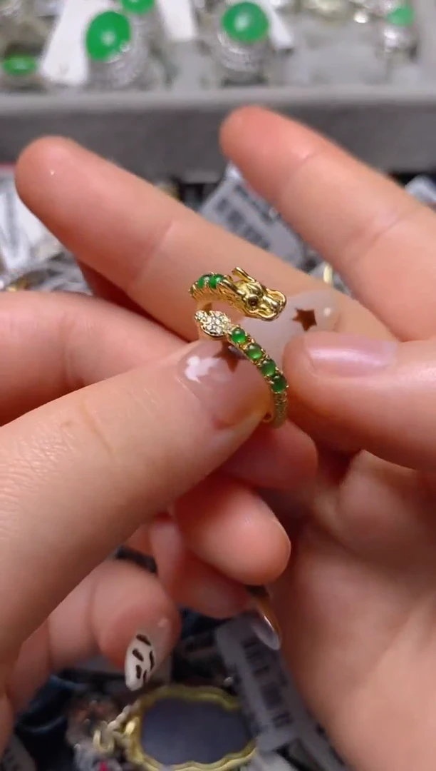 银S925镶嵌戒指翡翠百内无证书