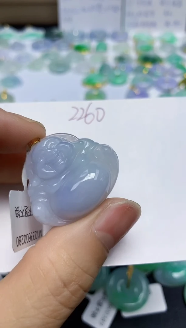 翡翠18K金镶嵌颈饰天然缅甸翡翠A货