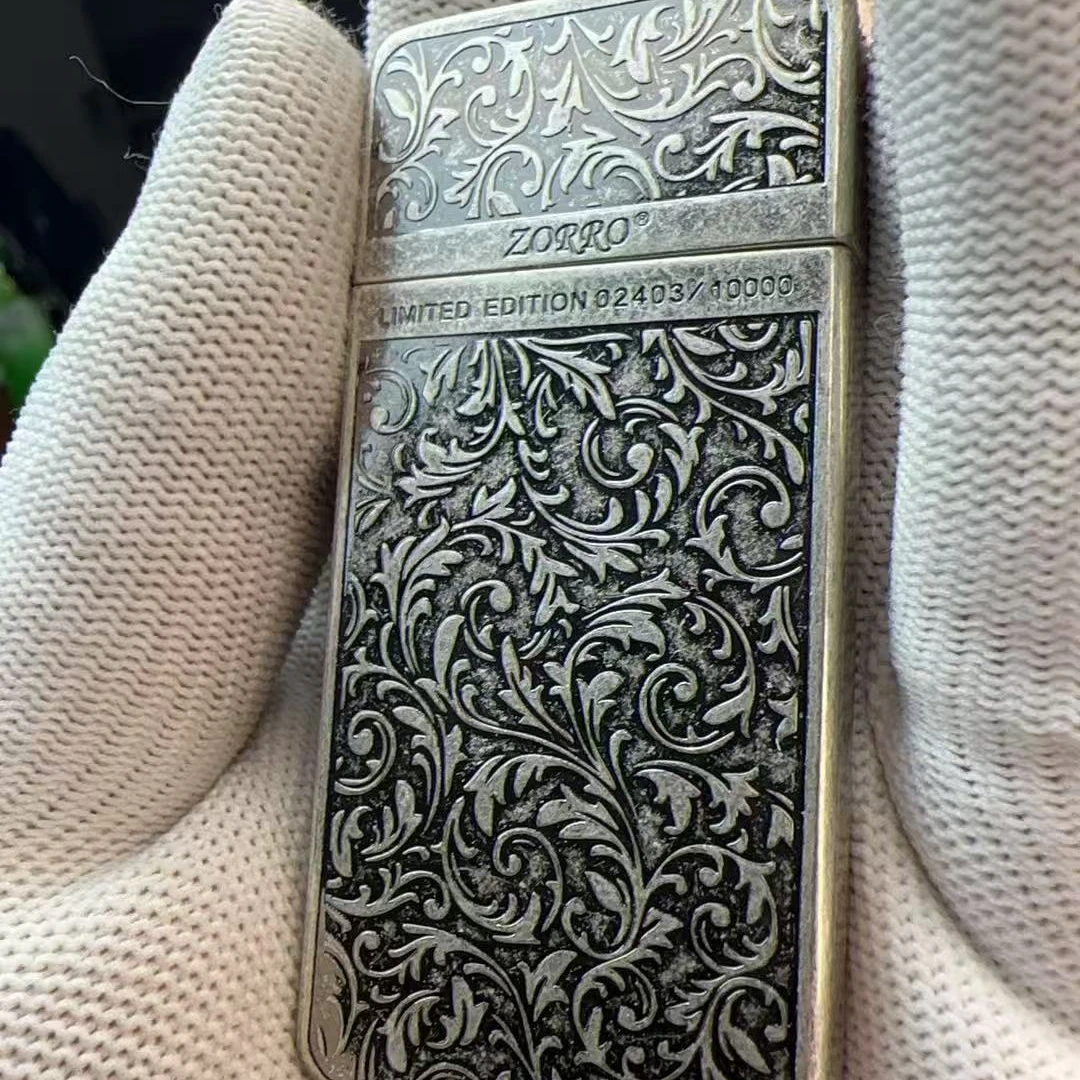 佐罗超薄古银朴实唐草送男友打火机创意礼物