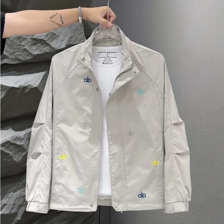 DeweLvum潮牌休闲百搭夹克上衣男新款时尚刺绣爆款潮流痞帅外套男