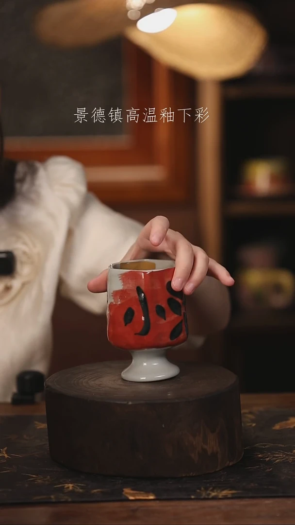 陶瓷景德镇高温釉下手绘陶瓷@L014@