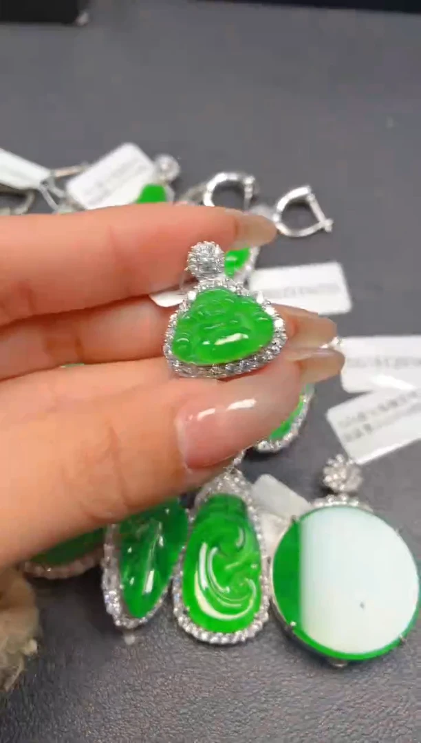 吊坠(不含链)银S925镶嵌翡翠1