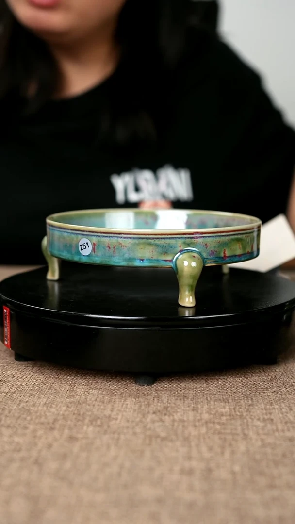 杯子251#李盼龙一级品原矿钧瓷三足洗