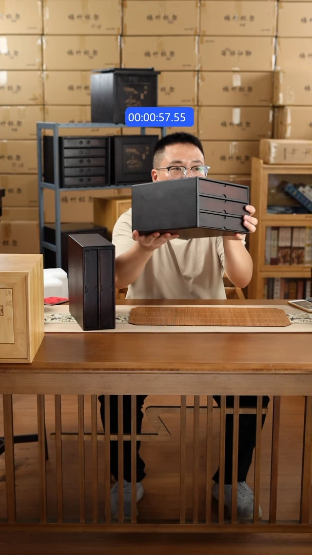 竹楠竹三层茶品盒子