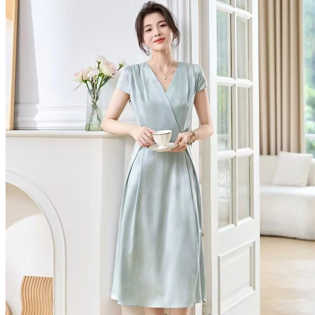 CHEN HENGV领通勤短袖夏季不褪色连衣裙裙子