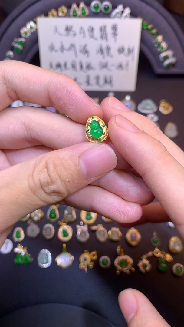 吊坠(不含链)银S925镶嵌翡翠1