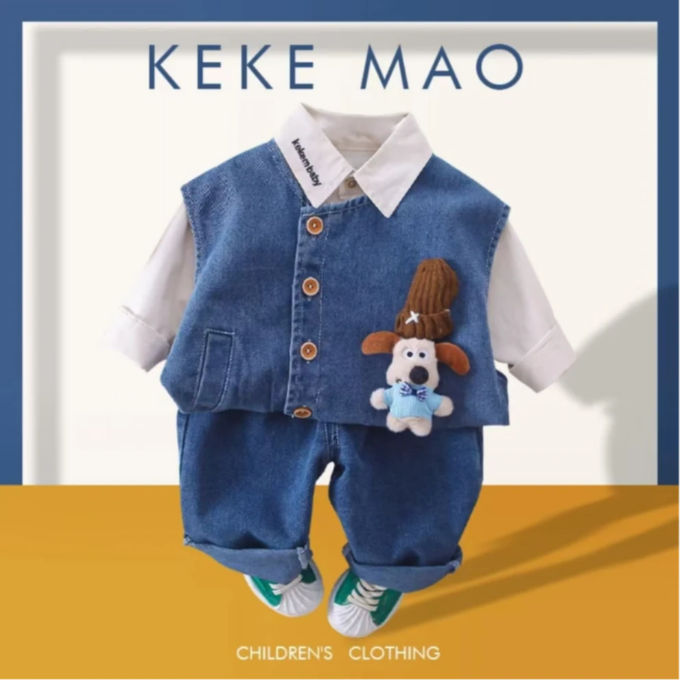 2025新款男童装春装儿童春秋季可爱卫衣三件套卫衣套装衣服洋气潮