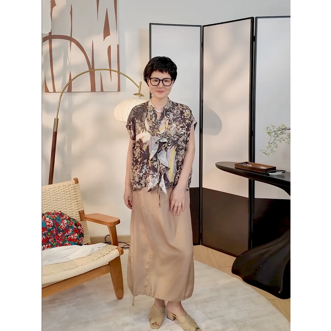 【子溪说衣】休闲运动风轻奢电力纺真丝半裙DGPP-bq03242