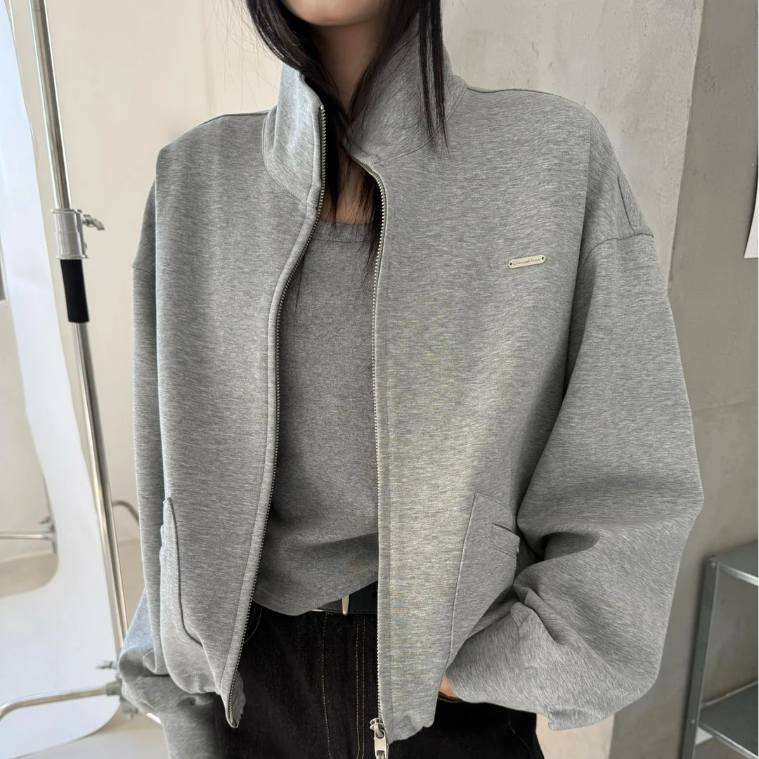 FUJIA STYLE新款休闲时尚百搭立领长袖开衫外套F3500