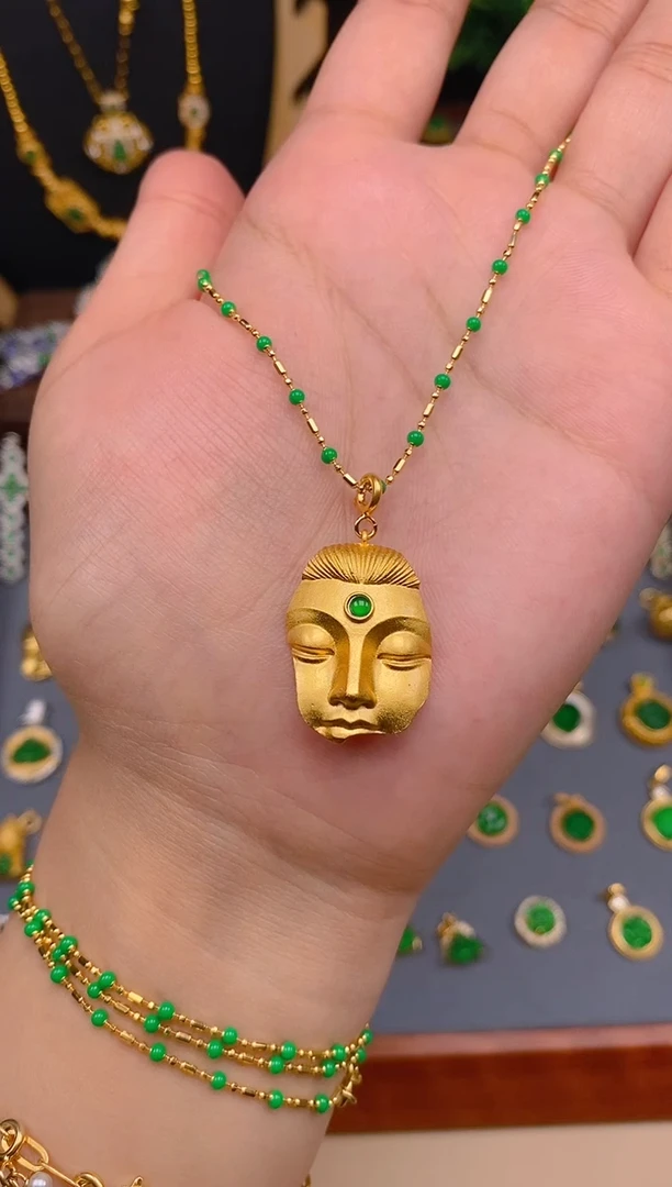 【闪购商品】翡翠吊坠(不含链)银S925镶嵌佛面