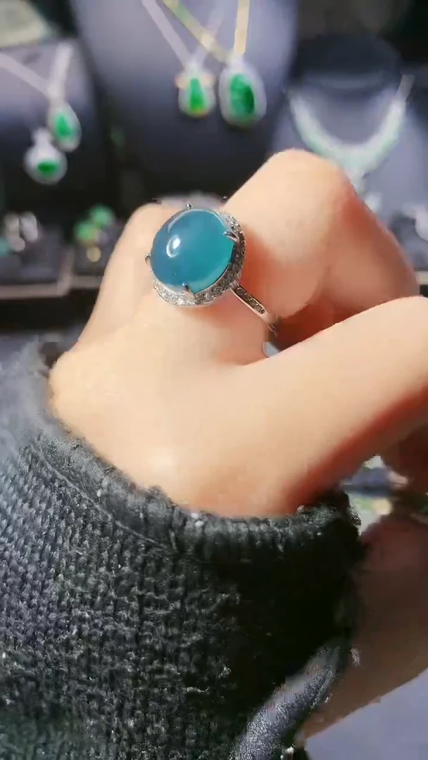 【闪购商品】翡翠戒指银S925镶嵌戒指
