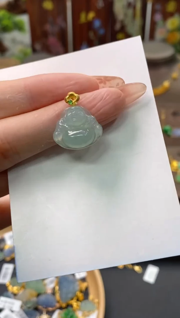 【闪购商品】翡翠颈饰18K金镶嵌净货11145