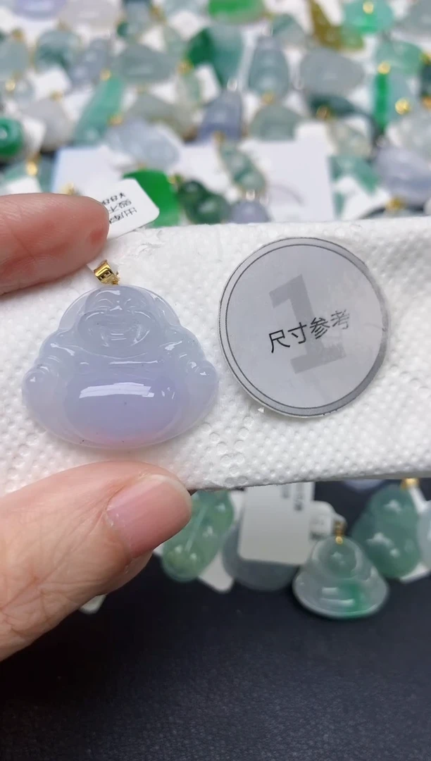 颈饰18K金镶嵌翡翠天然缅甸A货翡翠