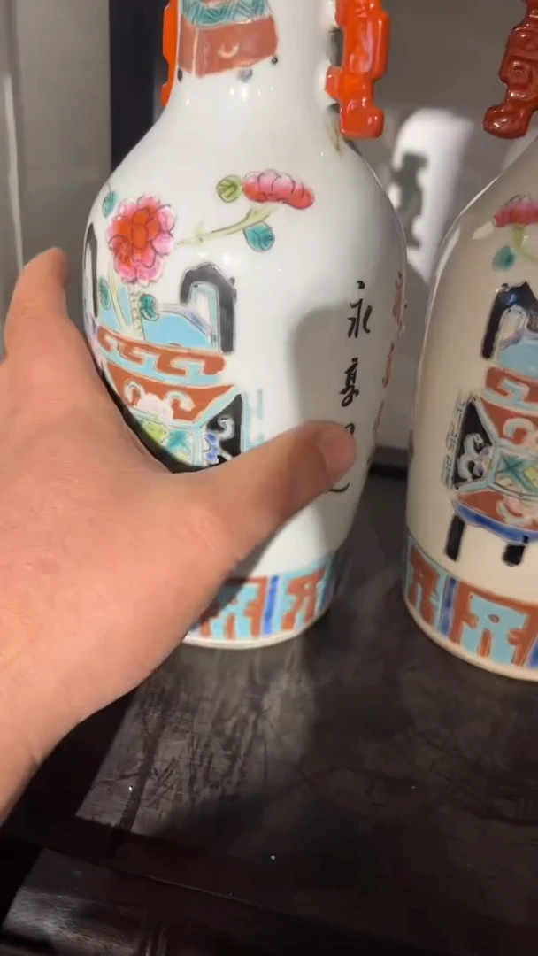 摆件瓷摆件瓷摆件钟鼎工字耳