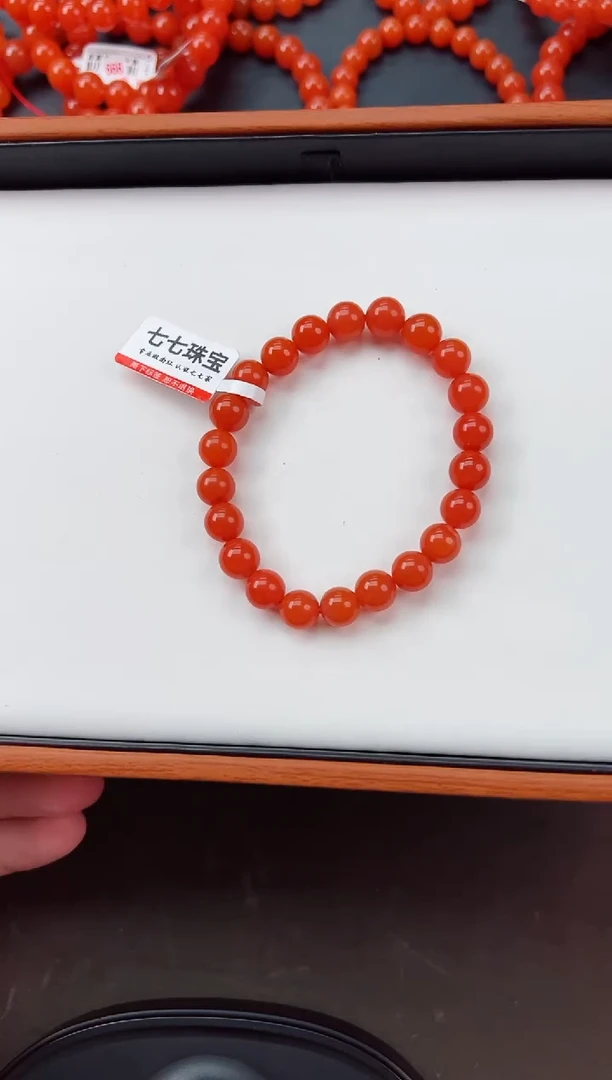 【闪购商品】南红玛瑙手串未镶嵌保山滴水洞高品亮光单圈手串 卡8+