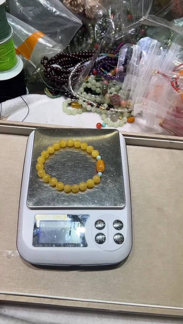 手串蜜蜡银S925镶嵌xyj蜜蜡手串多样性发其一