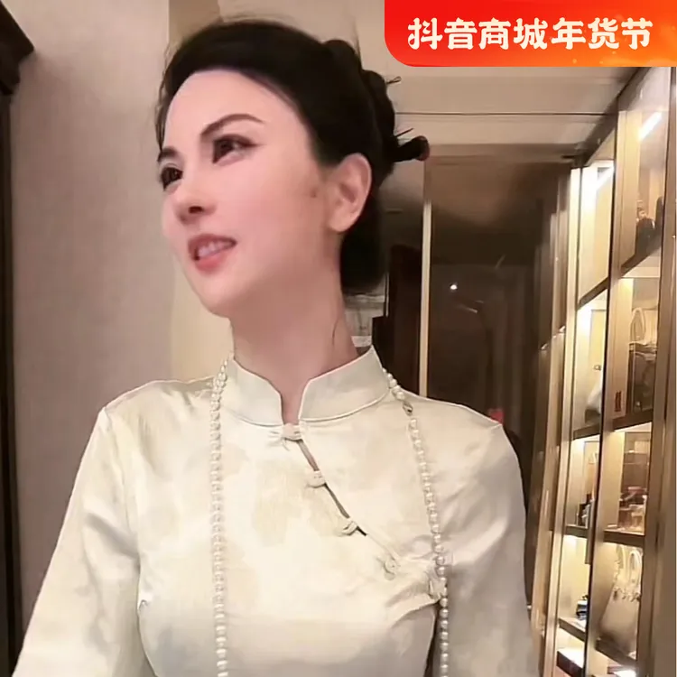 魏元高定/富贵风嫩绿色唯美旗袍-0618