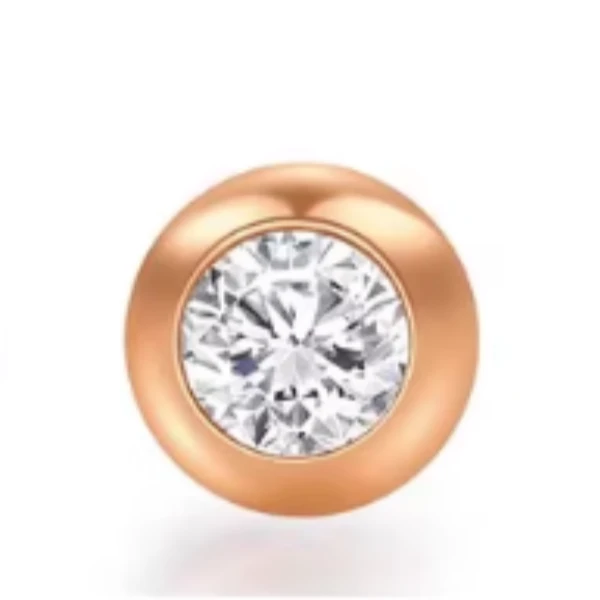 light mark/小白光 实验室培育钻石18k玫瑰金泡泡耳钉单只10分