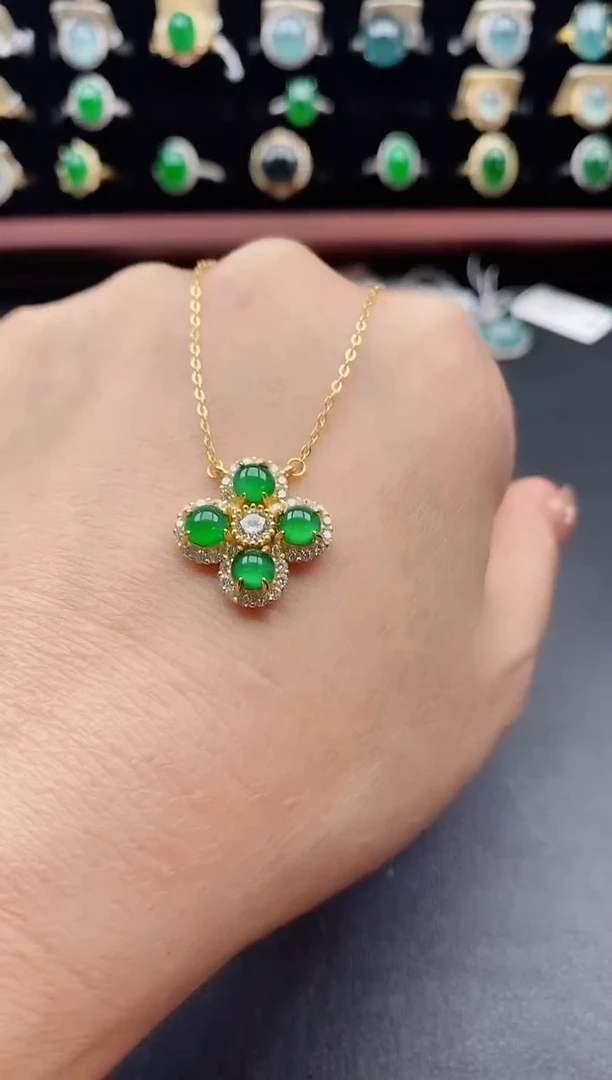 套链银S925镶嵌翡翠1