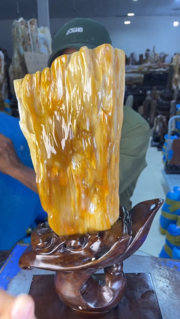 未镶嵌摆件硅化玉19