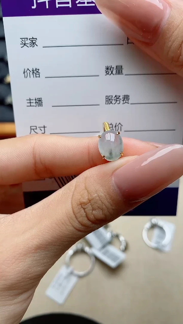 银S925镶嵌戒指翡翠1