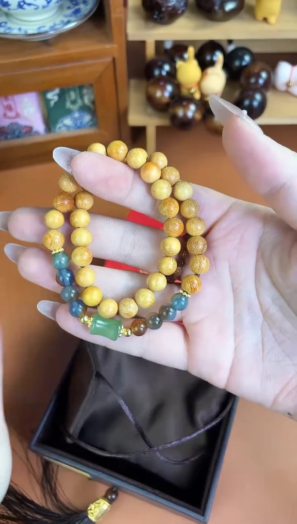 非洲檀香无事牌菩提木质串珠手串/多发性其一/不带盒子