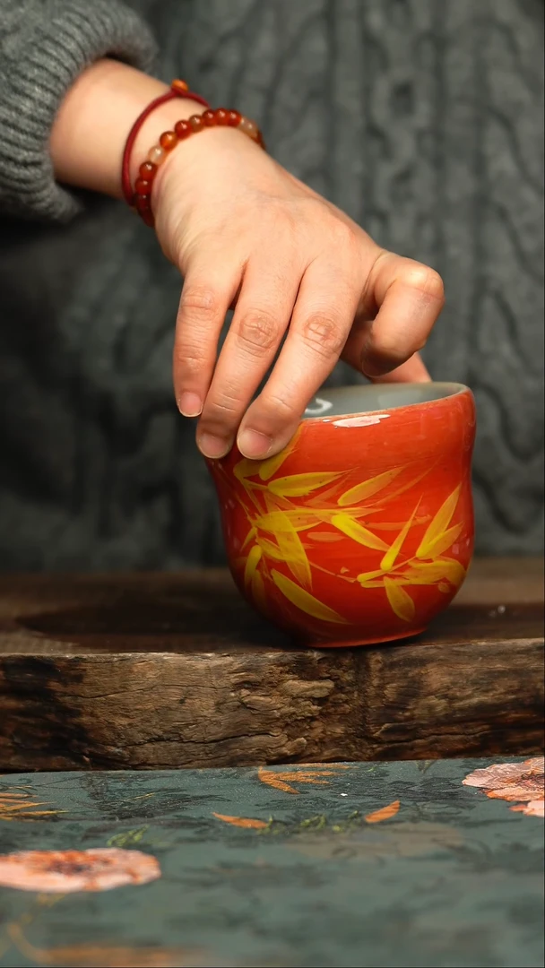 【闪购商品】杯釉下彩手工手绘同款陶器