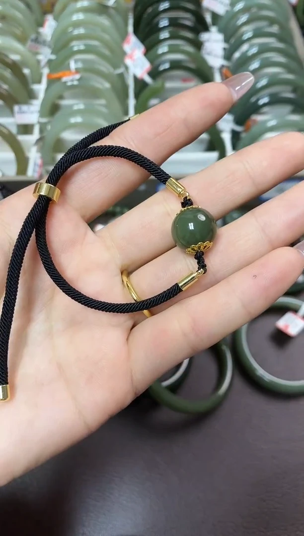 【闪购商品】和田玉颈饰未镶嵌和田玉银镶手绳