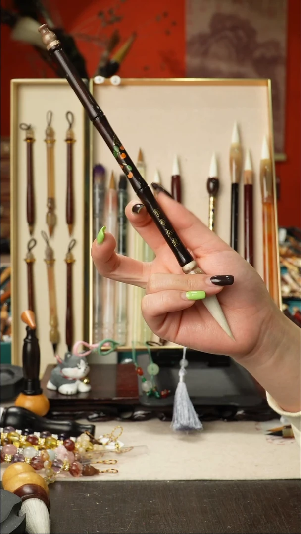 2号孤品高货毛笔链接 清水试笔 蘸墨不退