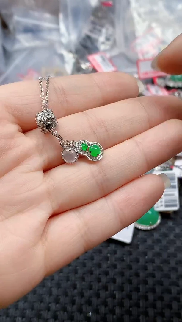 银S925镶嵌戒指翡翠天然A货缅甸翡翠