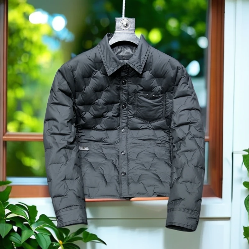 娜罗普西轻薄潮牌爆款短款夹克羽绒服男款男秋冬季新款白鸭绒外套