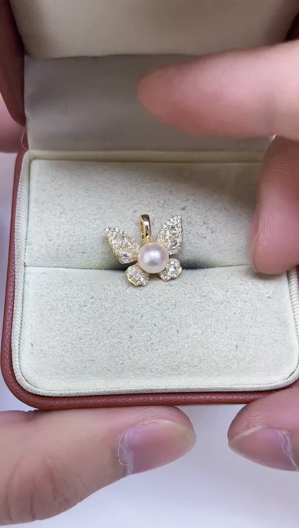 海水珍珠银S925镶嵌颈饰