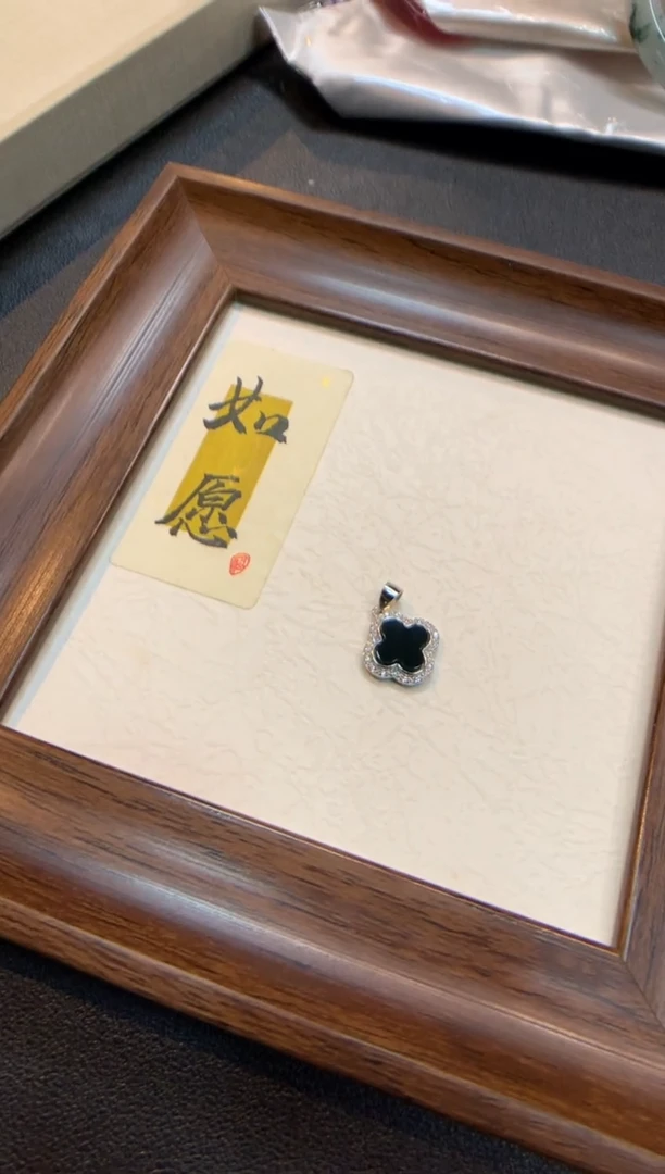 颈饰银S925镶嵌翡翠花件吊坠