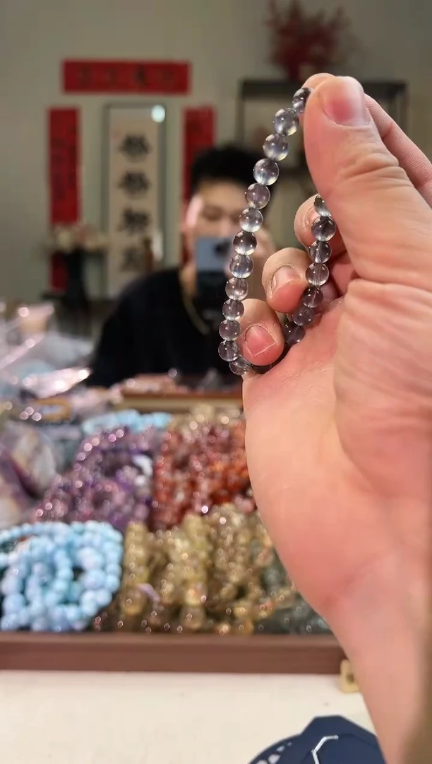 【闪购商品】水晶手链未镶嵌7.5mm＋海蓝宝手串（多样性发其一）