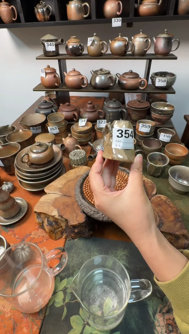 坭兴陶柴烧木桩香茶盖置