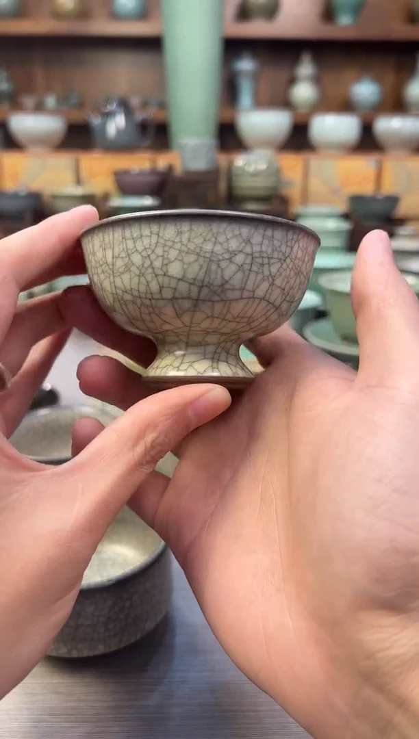 龙泉青瓷高竹杯杯