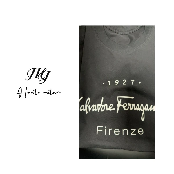 HY【045号链接】 “1927文字”休闲宽松透气潮流印花百搭情侣圆领