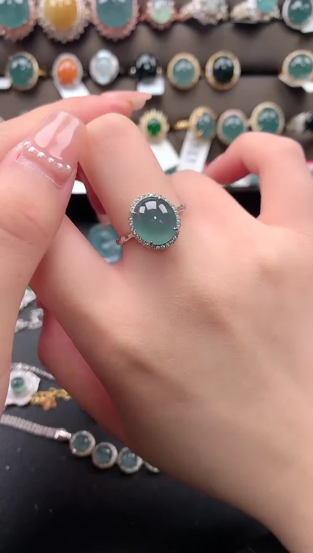 【闪购商品】翡翠戒指银S925镶嵌52141