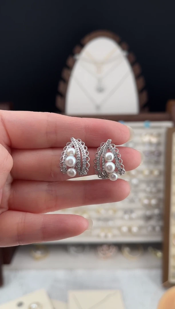 合金耳饰淡水珍珠21