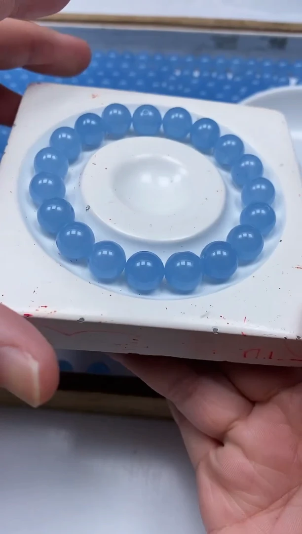 玛瑙/玉髓散珠未镶嵌B91 海蓝10mm10个6元