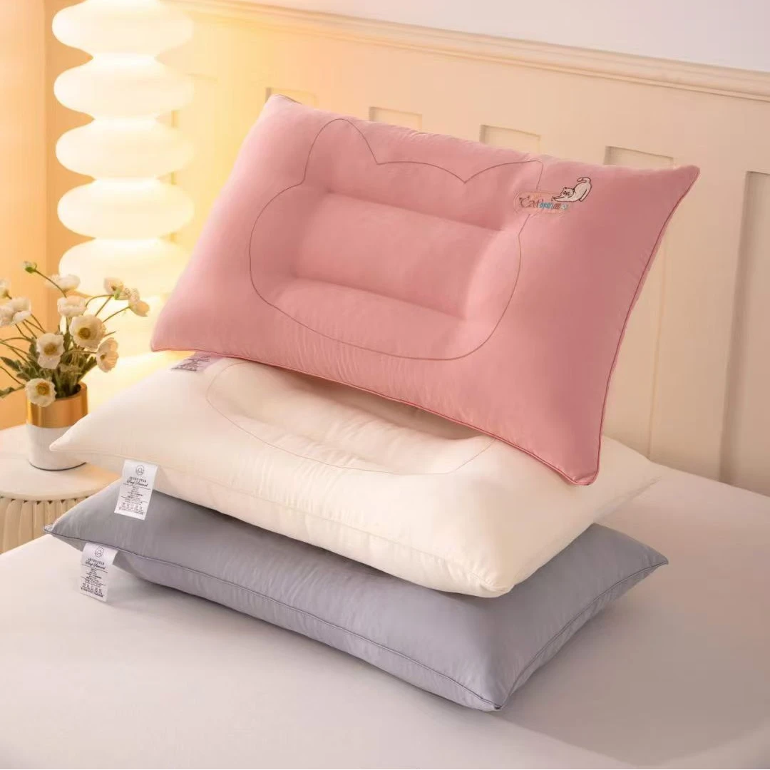 （根利甄选）成人通用咔叽猫护颈纤维枕