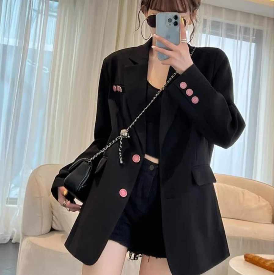 西装外套女士韩版设计感小众上衣2025年春秋新款休闲时尚粉色西服
