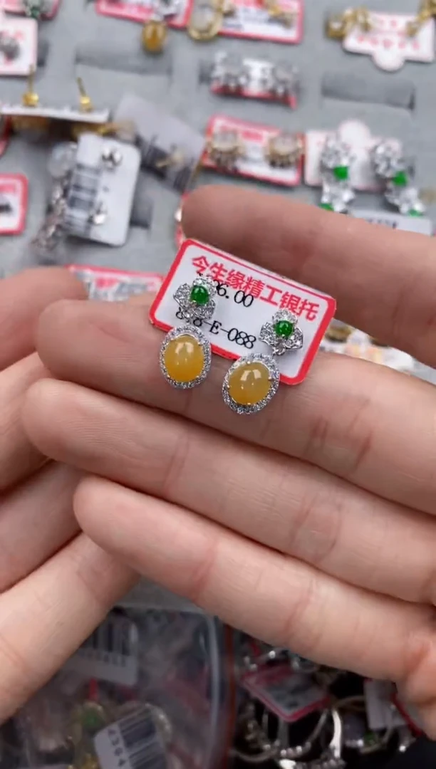银S925镶嵌戒指翡翠666   4