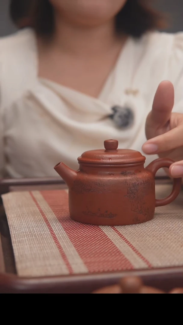 茶壶紫砂老*门小煤窑生砂朱泥德钟刻绘
