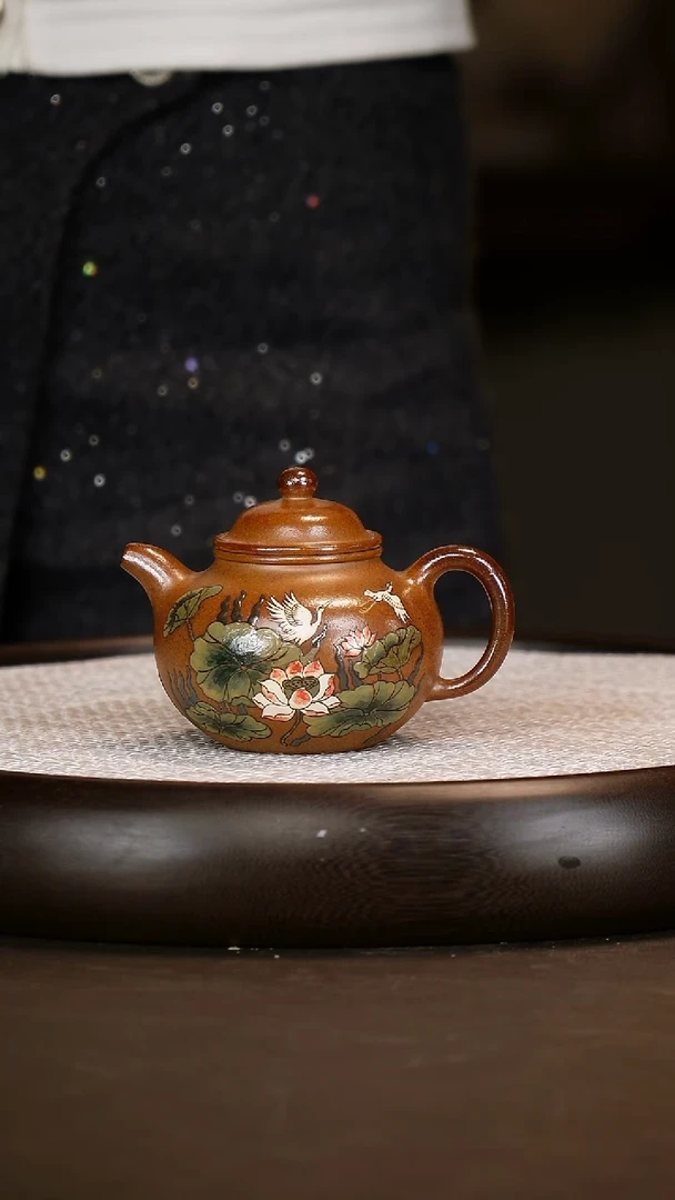 茶壶紫砂【杨建英】红金砂掇球    220CC