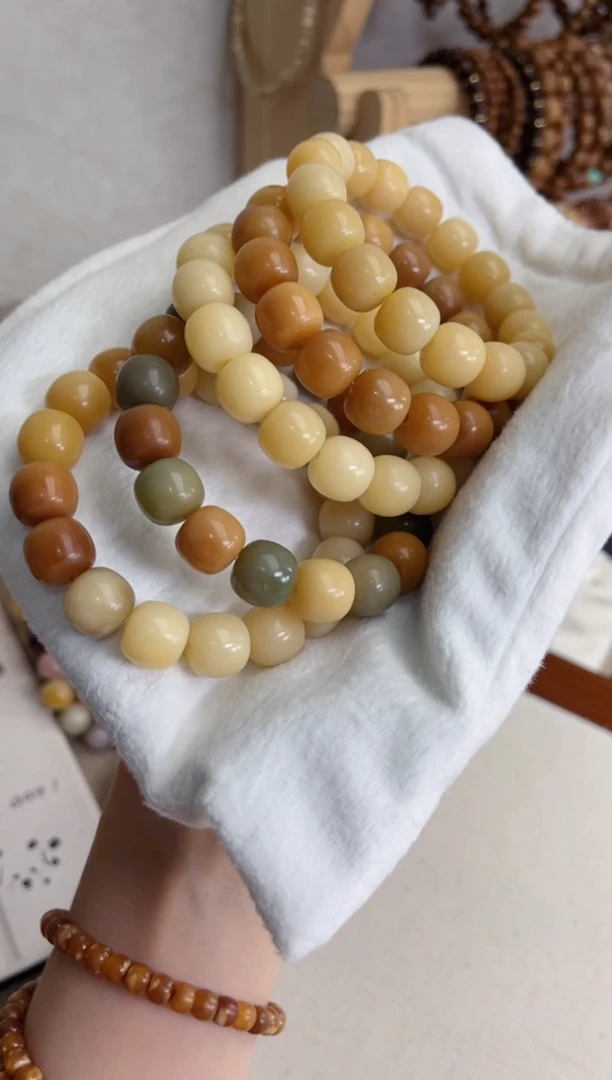 菩提根/象牙果手串x79干磨桶珠12+随机瑕疵不补