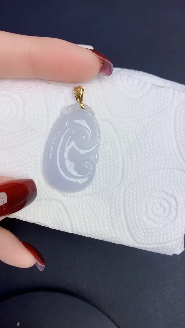 颈饰18K金镶嵌翡翠缅甸天然翡翠a货