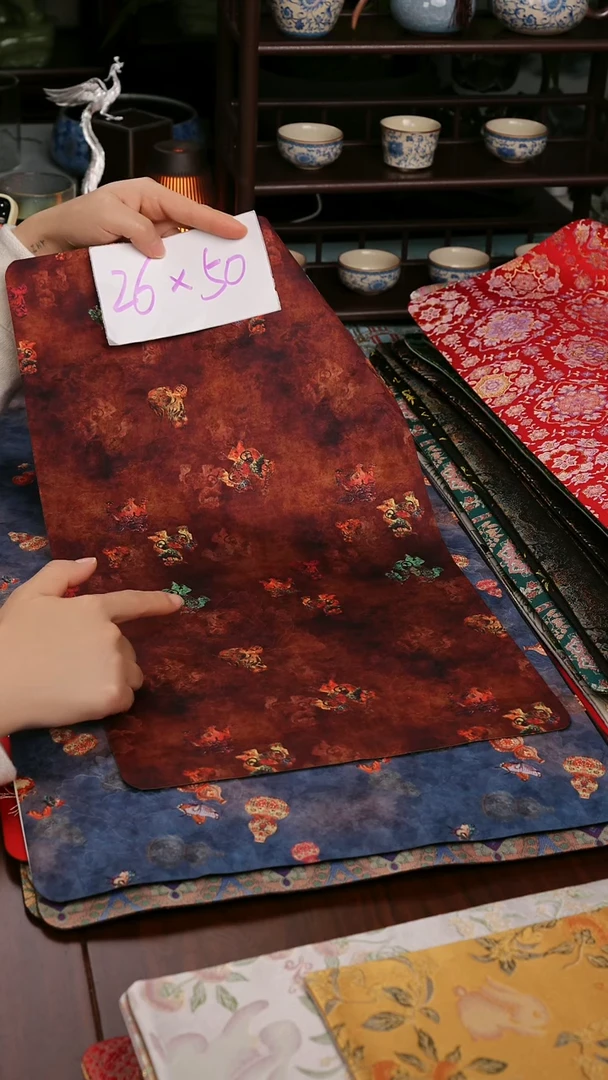 【麒麟棕单面】中国风干泡织锦茶席26*50